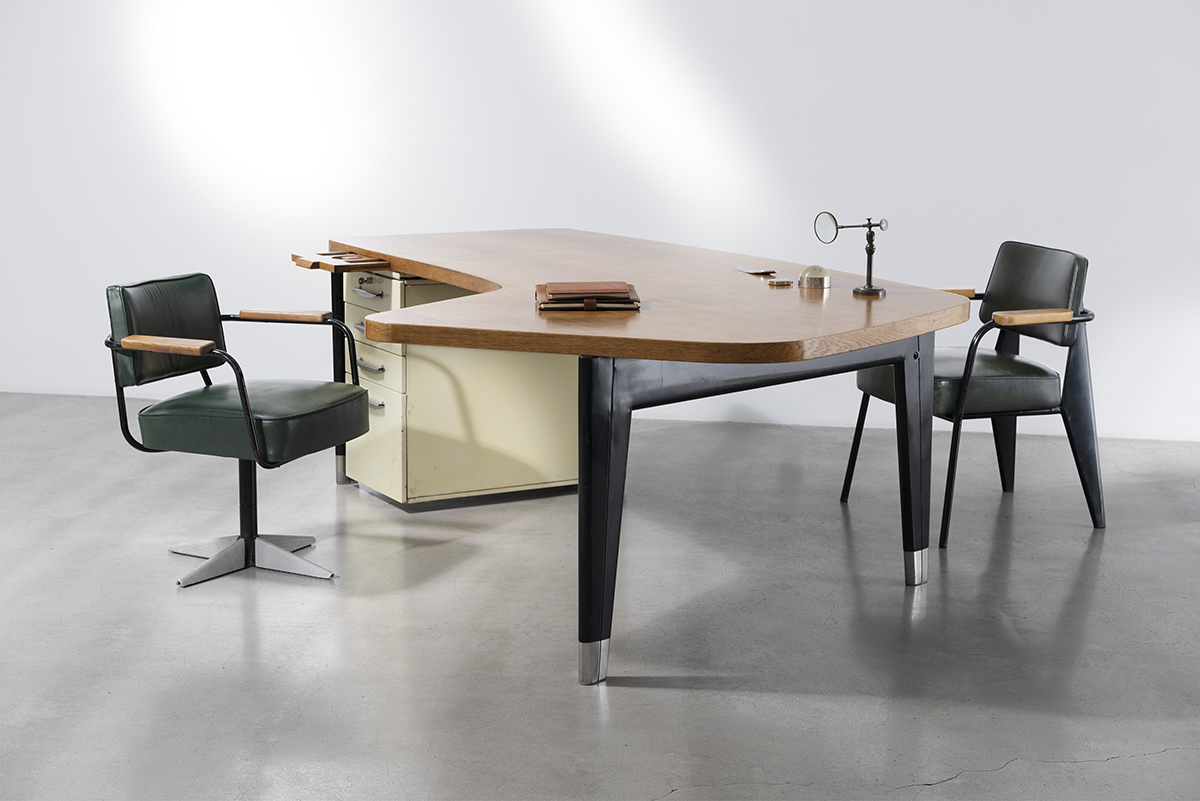 Jean Prouve Direction no. 353 swiveling office chair ca. 1951 Galerie Patrick Seguin