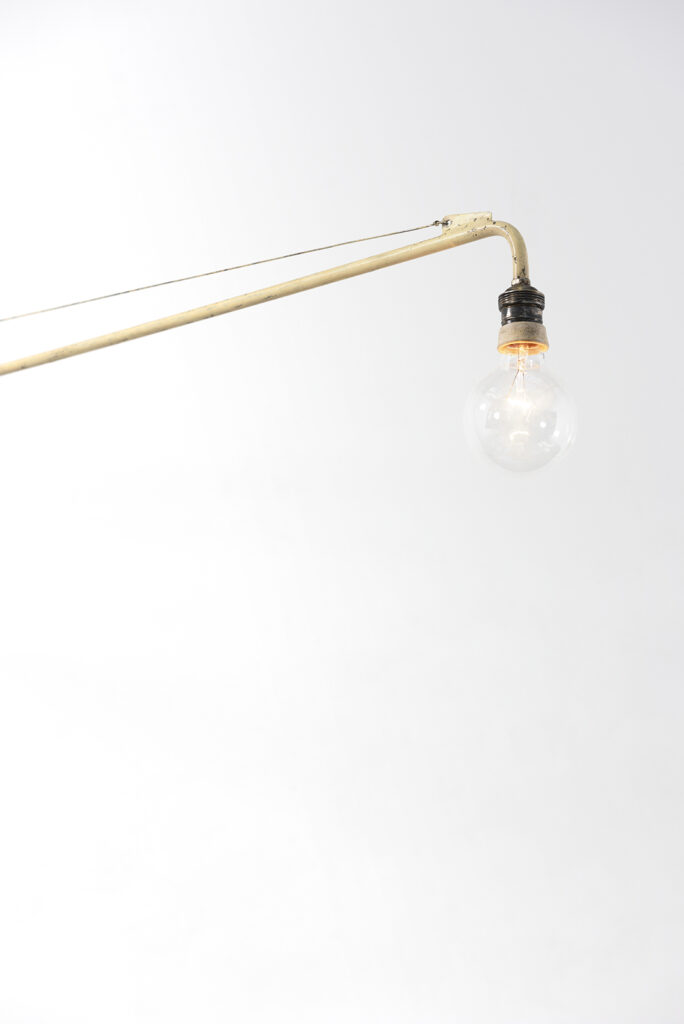 JEAN PROUVÉ - Swing-jib lamp, ca. 1950 – Steel tube, sheet, cable