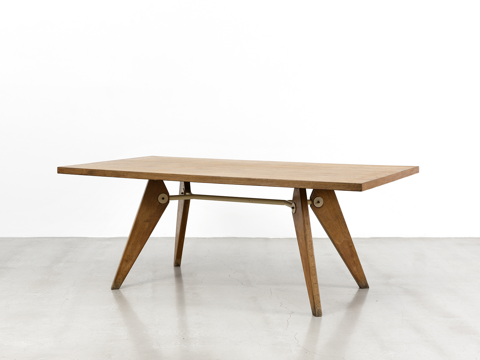 JEAN PROUVÉ - S.A.M no. 502 table, ca. 1951 – Oak and steel tube