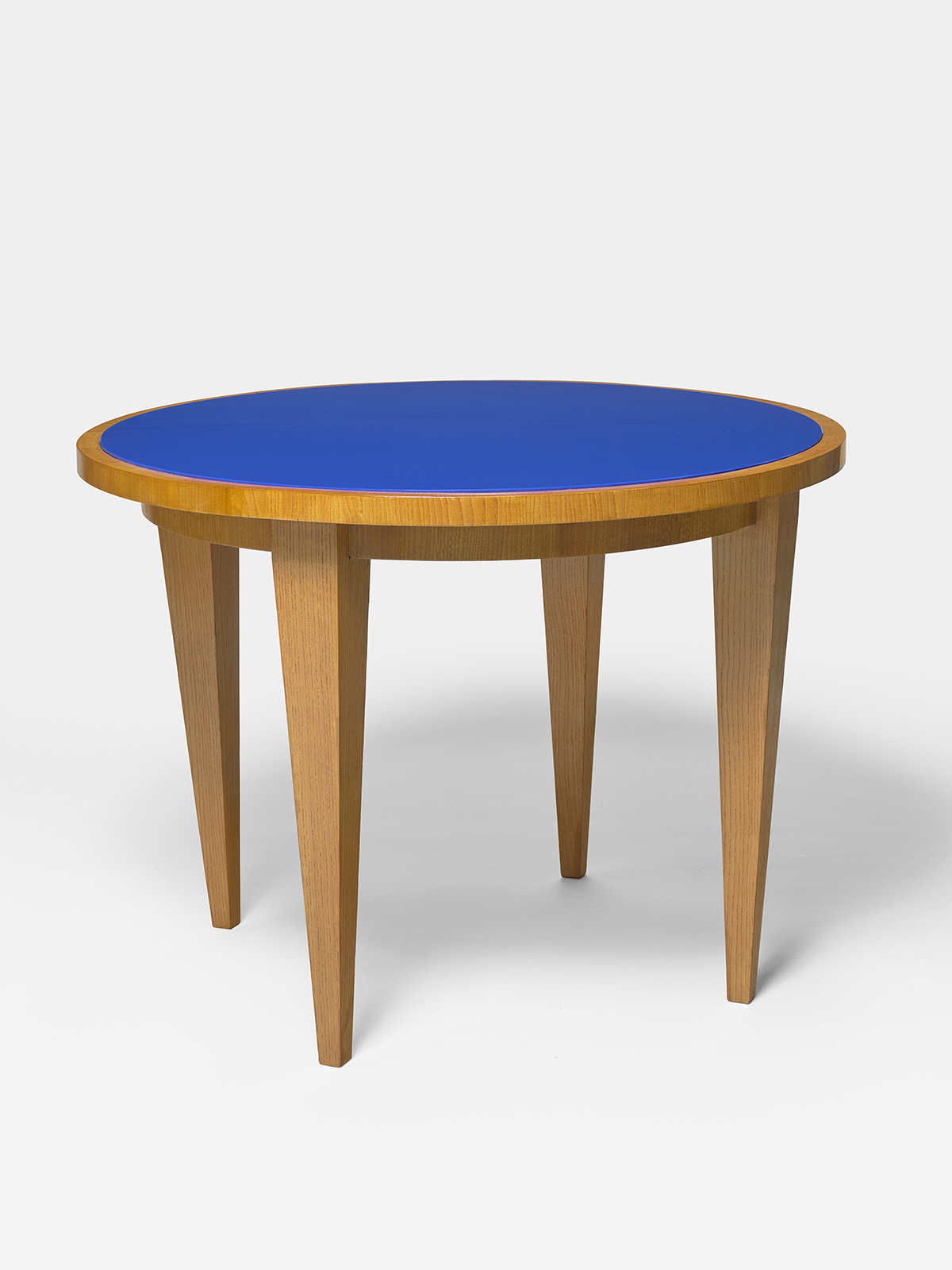 Dining table, ca. 1956 – Beech and blue opaline